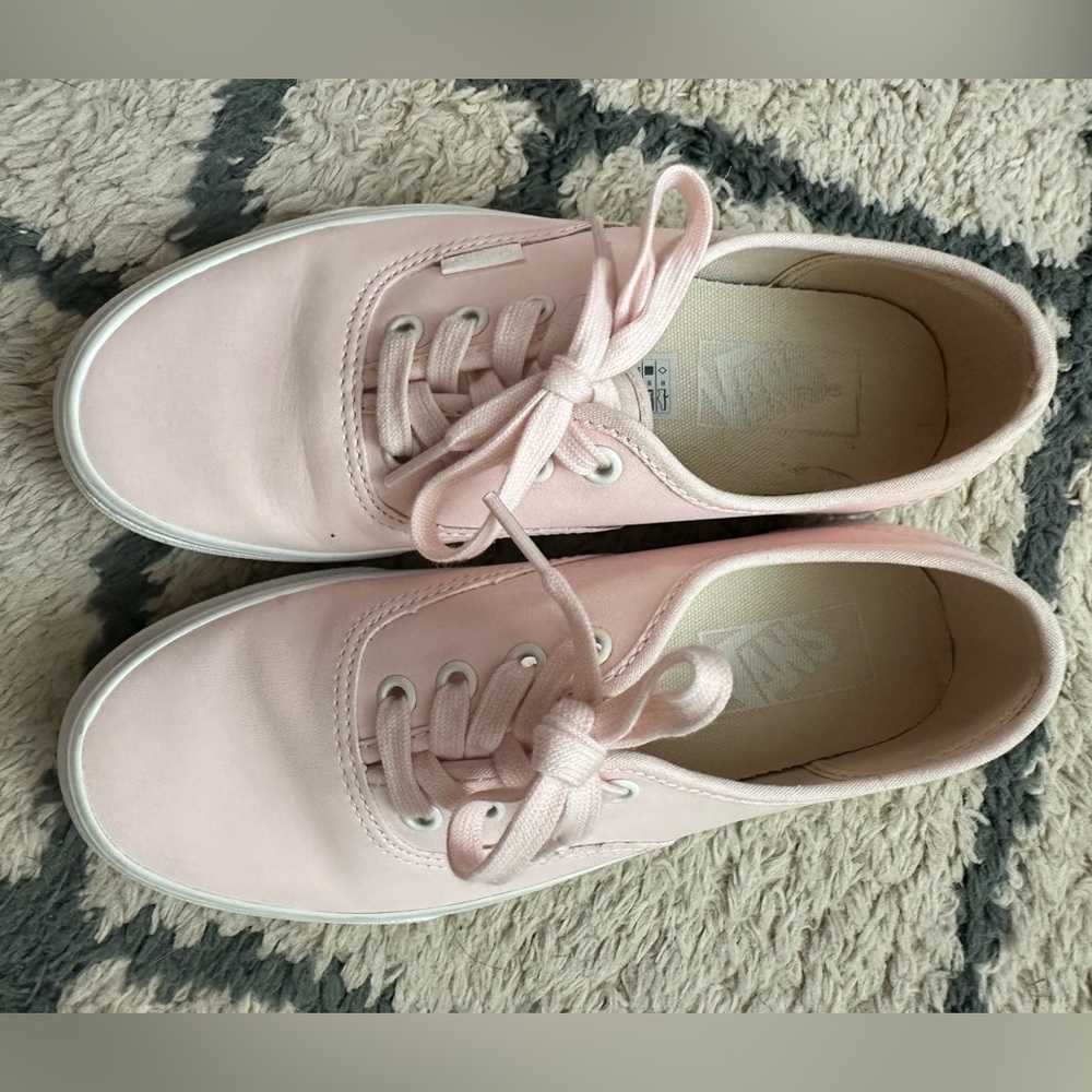 Pink leather vans women’s 6.5